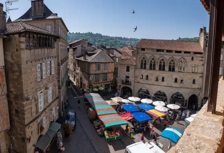 Figeac, 13 km from Domaine Papillon, a campsite in the Lot region